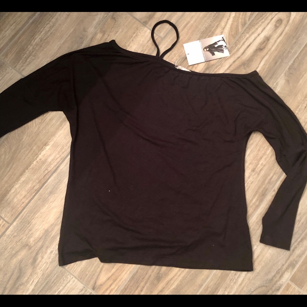 One shoulder top with strap